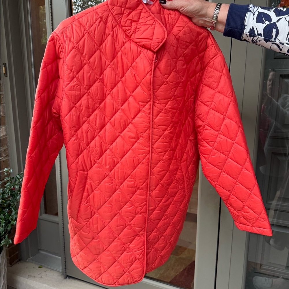 Time and Tru Women's Bright Red Quilted Puffer Jacket